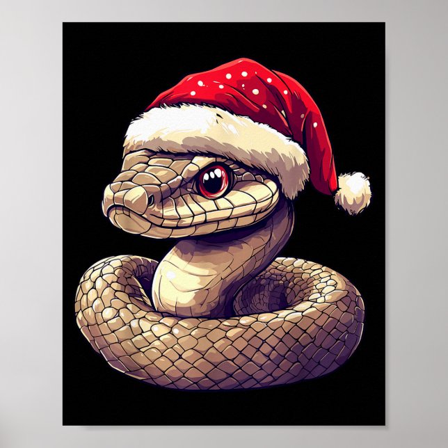 Funny Xmas Snake Lovers Christmas Pajama Snake San Poster (Front)