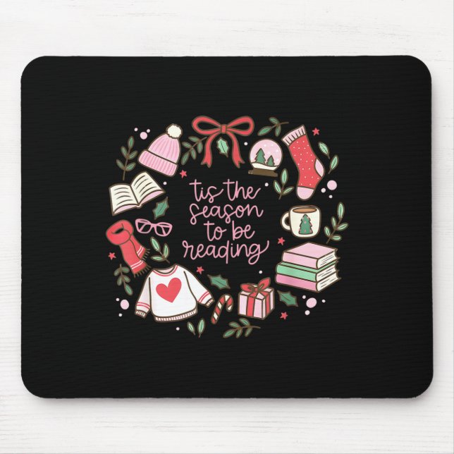 Funny Xmas Tis The Season To Be Reading Books Paja Mouse Mat (Front)