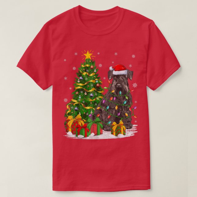 Funny Xmas Tree Family Matching Santa Schnauzer Ch T-Shirt (Design Front)