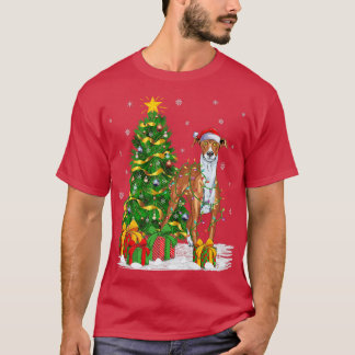 Funny Xmas Tree Family Matching Santa Whippet Chri T-Shirt