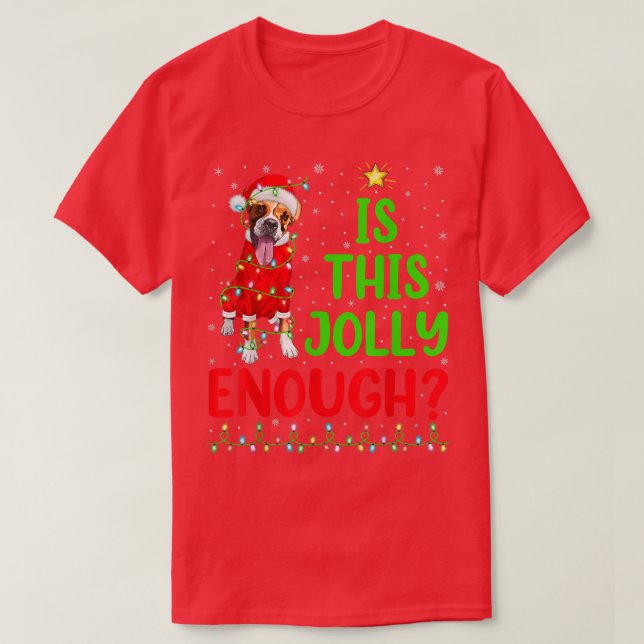 Funny Xmas Tree Is This Jolly Enough Boer Christma T-Shirt (Design Front)