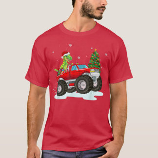Funny Xmas Tree Kids Boys T Re Ride Monster Truck  T-Shirt