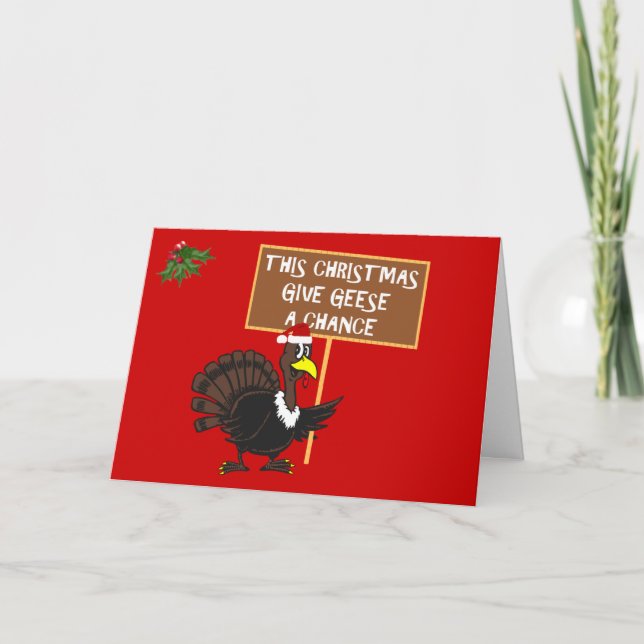 Funny Xmas Turkey Holiday Card (Front)