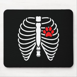 Funny Xray Halloween Costume Rib Cage Skeleton Dog Mouse Mat