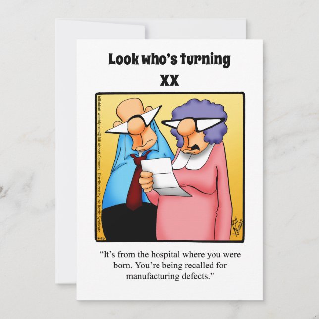 Funny XXth Birthday Party Invitations (Front)