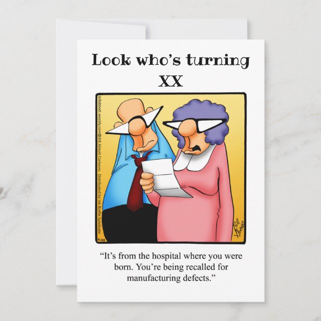 Funny XXth Birthday Party Invitations (Front)