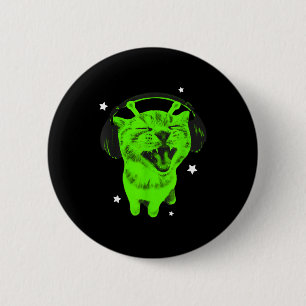 Funny Y2k Alien Cat Meme Retro Silly Cat Vintage S 6 Cm Round Badge