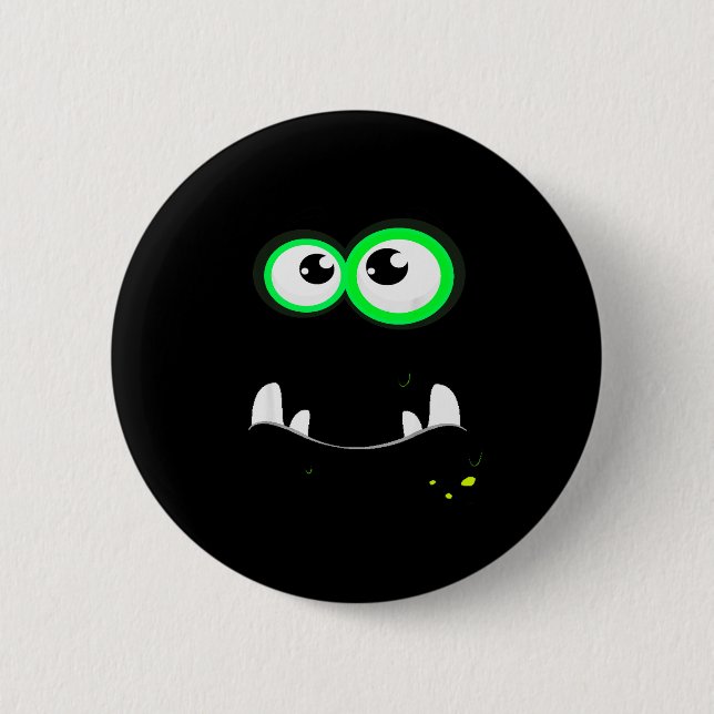 Funny Y Monster Eyeball Face Easy Christma Costume 6 Cm Round Badge (Front)