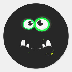 Funny Y Monster Eyeball Face Easy Christma Costume Classic Round Sticker
