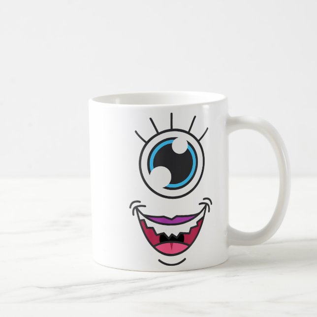 Funny Y Monster Eyeball Face Halloween  Coffee Mug (Right)