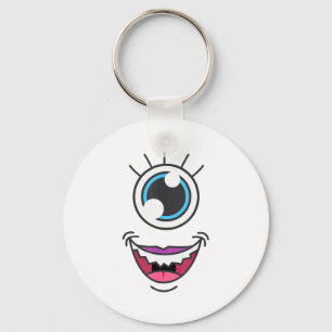 Funny Y Monster Eyeball Face Halloween Key Ring