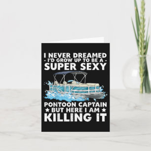 Funny Y Pontoon Captain Men Women Motor Boat Boati Card