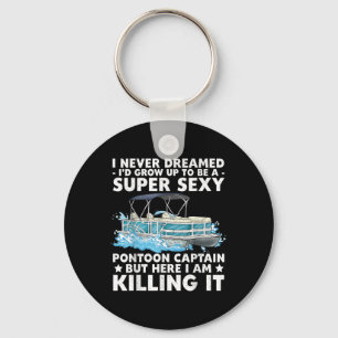 Funny Y Pontoon Captain Men Women Motor Boat Boati Key Ring