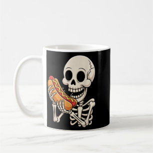 Funny Y Skeleton Eating Hot Dog Halloween Costume Coffee Mug