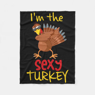 Funny Y Turkey Matching Family Group Thanksgiving Fleece Blanket