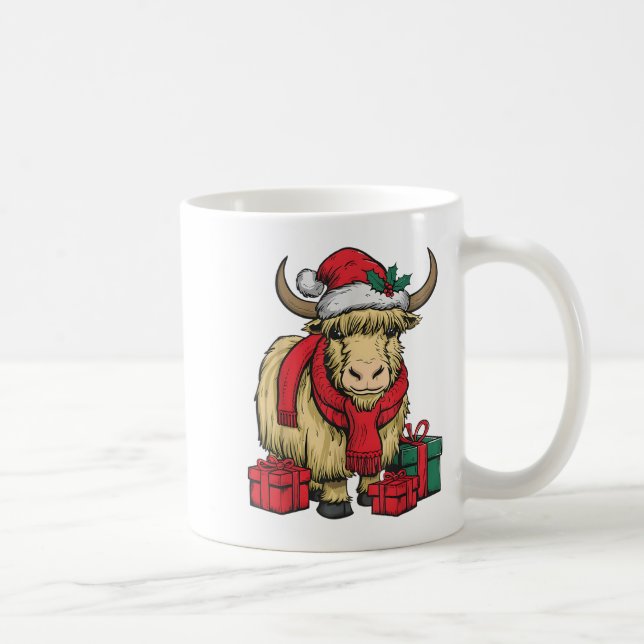 Funny Yak Lover Xmas Holiday Santa Yak Christmas  Coffee Mug (Right)