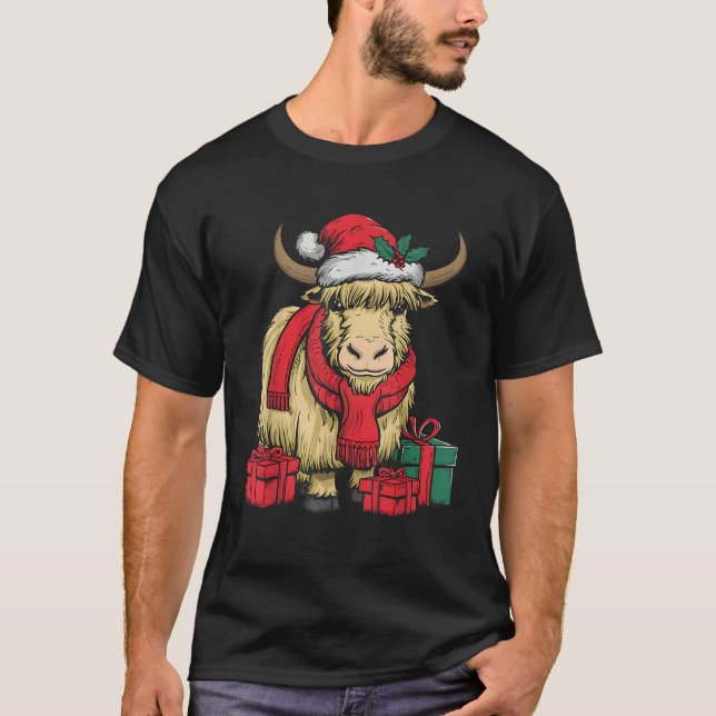 Funny Yak Lover Xmas Holiday Santa Yak Christmas  T-Shirt (Front)