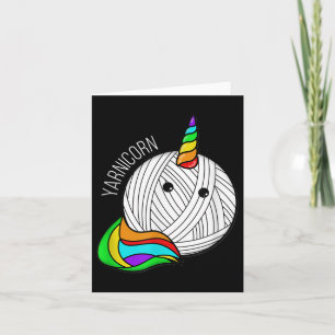 Funny Yarn Art Unicorn - Yarn Horn Crochet Picture Card