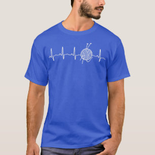Funny Yarn Heartbeat T-Shirt Gift Tee for Knitters