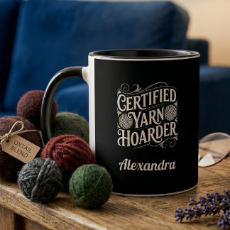 Funny Yarn Hoarder Personalised Private Stash Mug