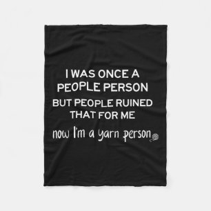 Funny Yarn Person Knitting Crochet Humor Gift For  Fleece Blanket