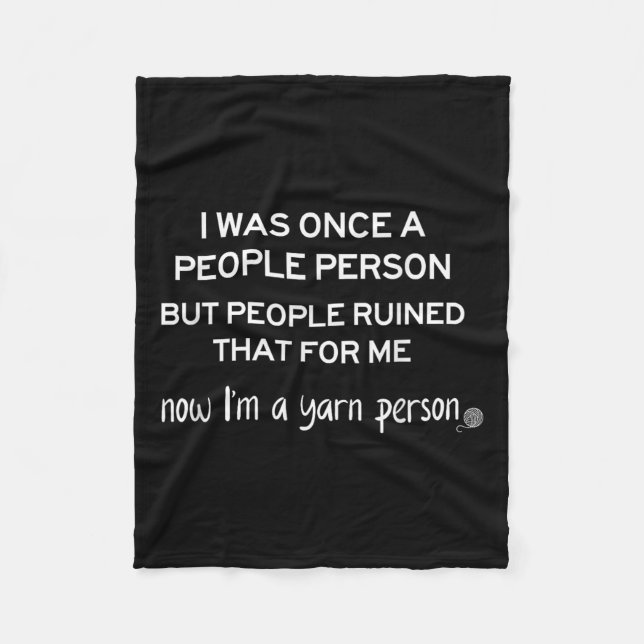 Funny Yarn Person Knitting Crochet Humour Gift For Fleece Blanket (Front)
