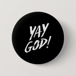 Funny Yay God Graphic Jesus Christian Religion Gif 6 Cm Round Badge
