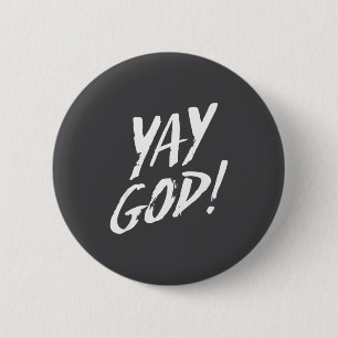 Funny Yay God Graphic Jesus Christian Religion Gif 6 Cm Round Badge