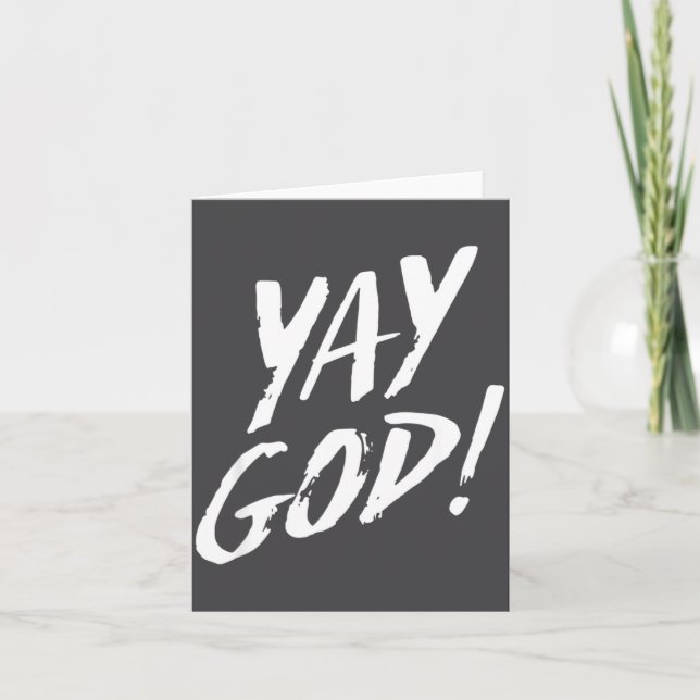 Funny Yay God Graphic Jesus Christian Religion Gif Card (Front)