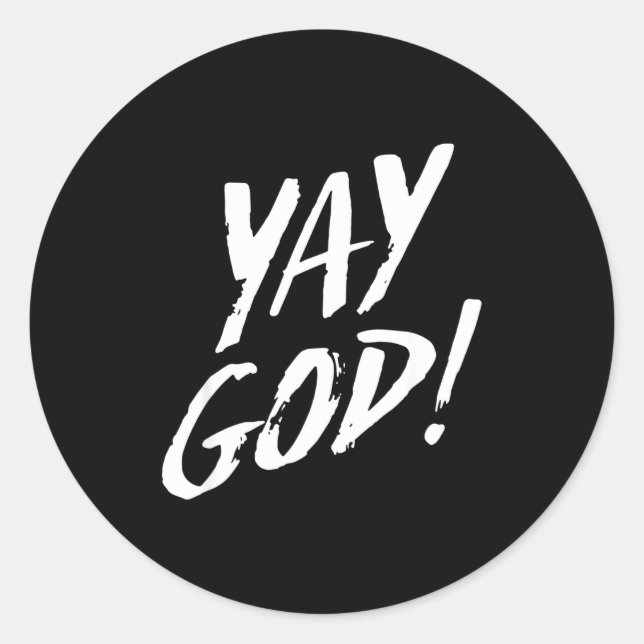 Funny Yay God Graphic Jesus Christian Religion Gif Classic Round Sticker (Front)