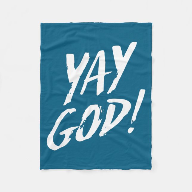 Funny Yay God Graphic Jesus Christian Religion Gif Fleece Blanket (Front)