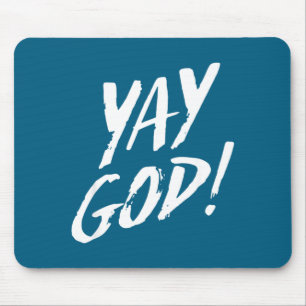 Funny Yay God Graphic Jesus Christian Religion Gif Mouse Mat