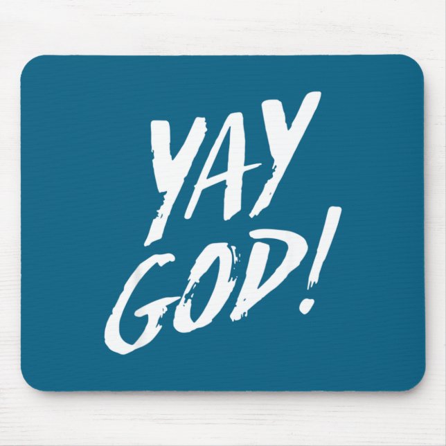Funny Yay God Graphic Jesus Christian Religion Gif Mouse Mat (Front)