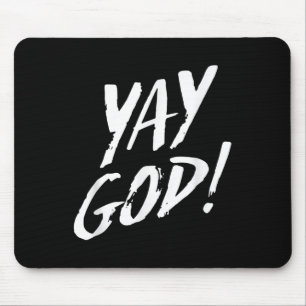 Funny Yay God Graphic Jesus Christian Religion Gif Mouse Mat