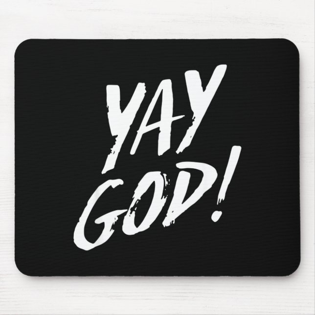 Funny Yay God Graphic Jesus Christian Religion Gif Mouse Mat (Front)