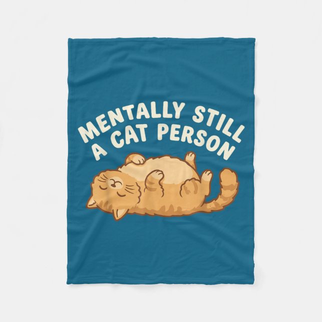 Funny Year Cat Pun Still Cat Fleece Blanket (Front)