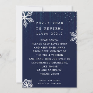 Funny Year in Review Engineer Business Christmas Holiday Card
