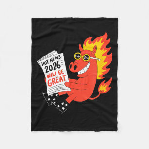 Funny Year Of The Horse – Chinese Zodiac New Year Fleece Blanket