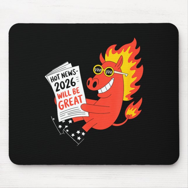 Funny Year Of The Horse – Chinese Zodiac New Year  Mouse Mat (Front)