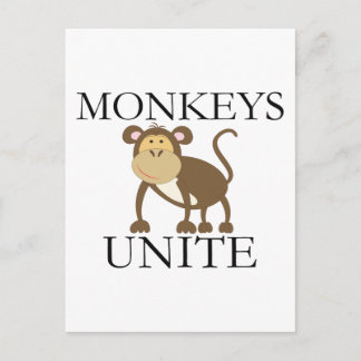 Funny Year of The Monkey "Monkeys Unite" Holiday Postcard