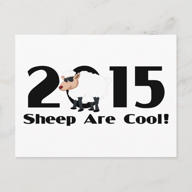 Funny Year of The Sheep Ram Goat 2015 Holiday Postcard (Front)