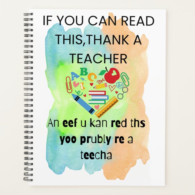 Funny Yearly  Planner Gift For Teachers (Front)