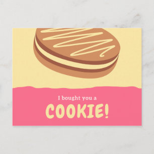 Funny Yellow and Pink Cookie Postcard