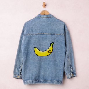 funny yellow banana denim jacket