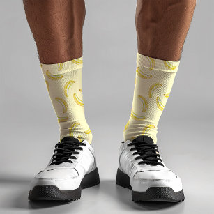 Funny Yellow Banana Illustration Pattern Novelty Socks