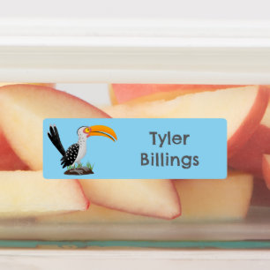 Funny yellow billed hornbill cartoon personalised