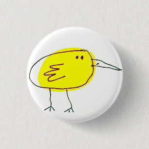 Funny Yellow Bird Doodle 3 Cm Round Badge