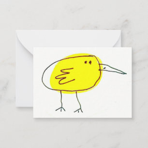 Funny Yellow Bird Doodle Card