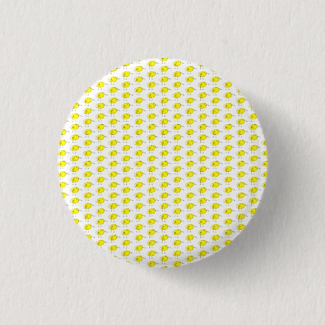 Funny Yellow Birds Doodle 3 Cm Round Badge (Front)