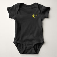 Funny Yellow Black Half Moon Luna Typography